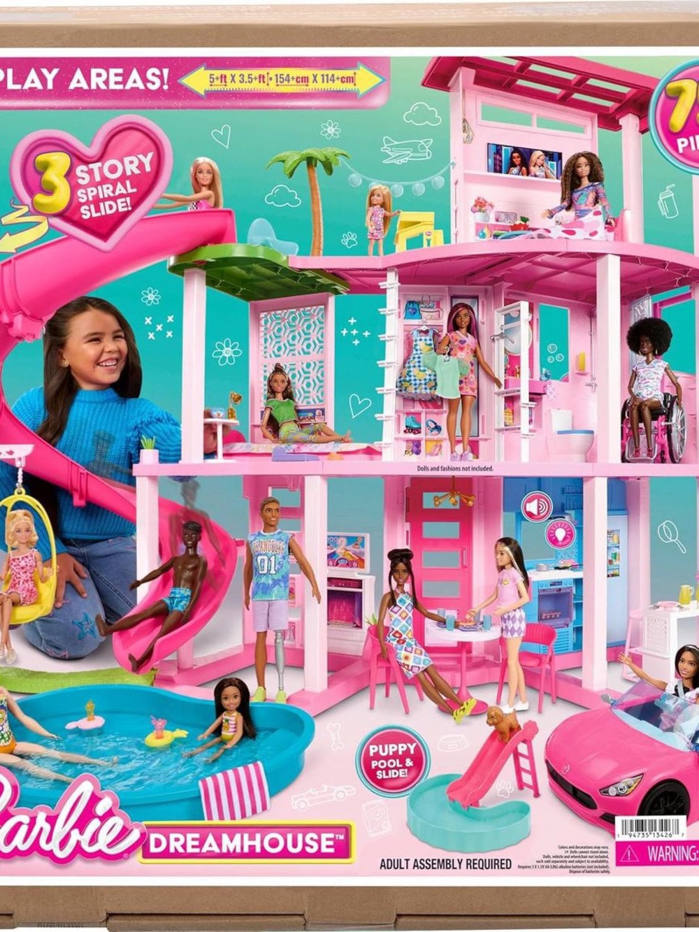 3-story BARBIE DOLLHOUSE GENTLY USED/NEW.